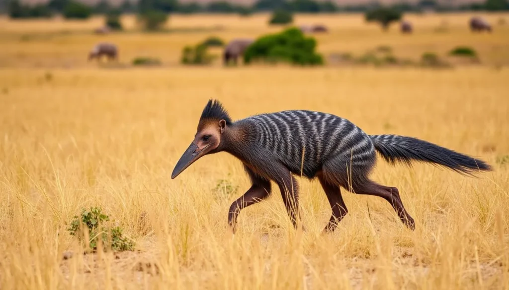 Giant anteater walking through the Rupununi savannah near Lethem