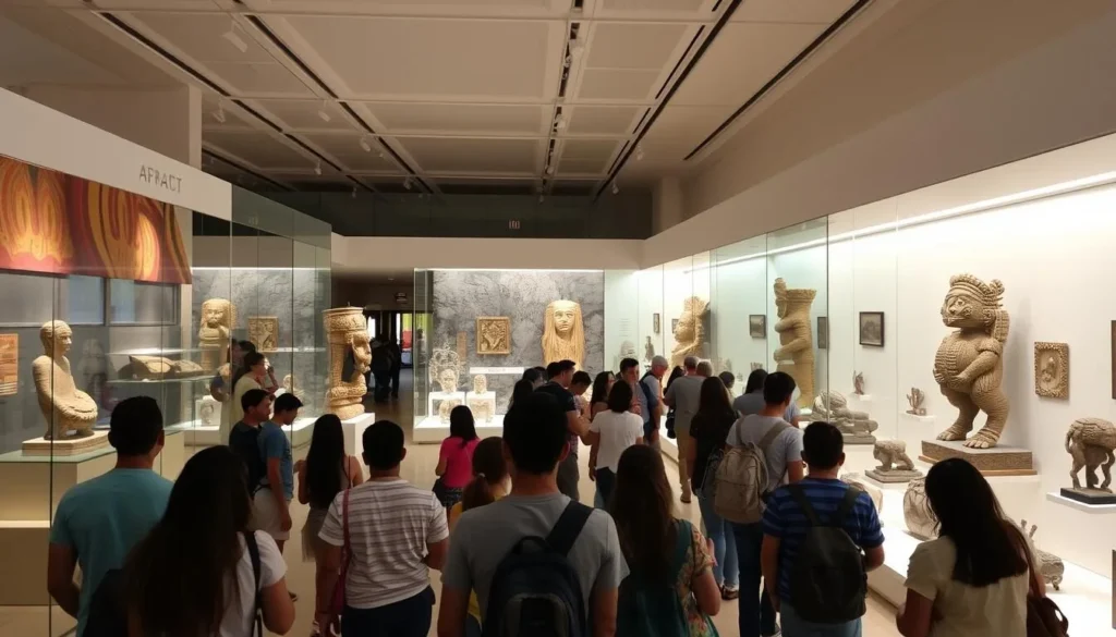 Gran Museo del Mundo Maya in Merida Mexico with Mayan artifacts on display