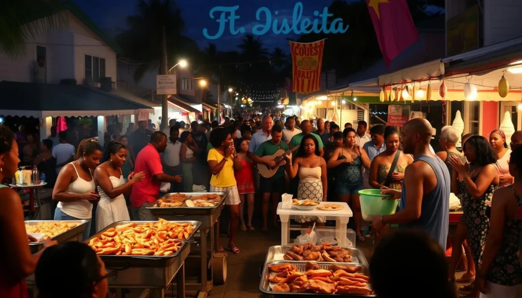 Gros Islet Friday Night Street Party with local food vendors and live music