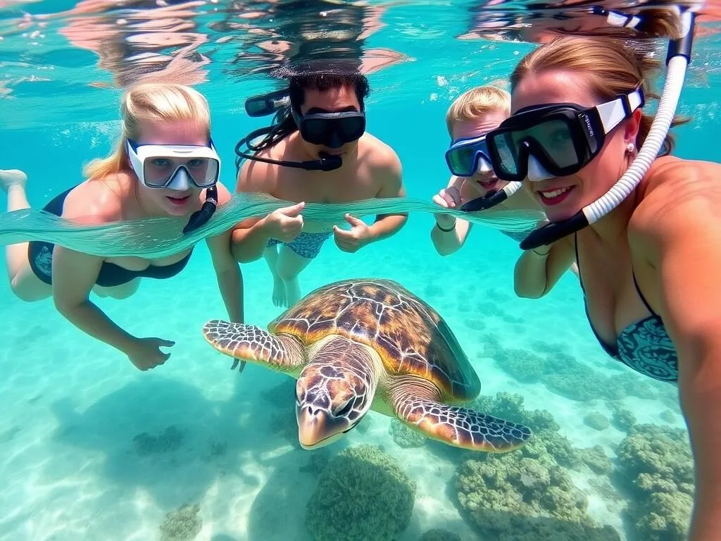 Guided snorkeling tour with sea turtles near Les Trois-Ilets