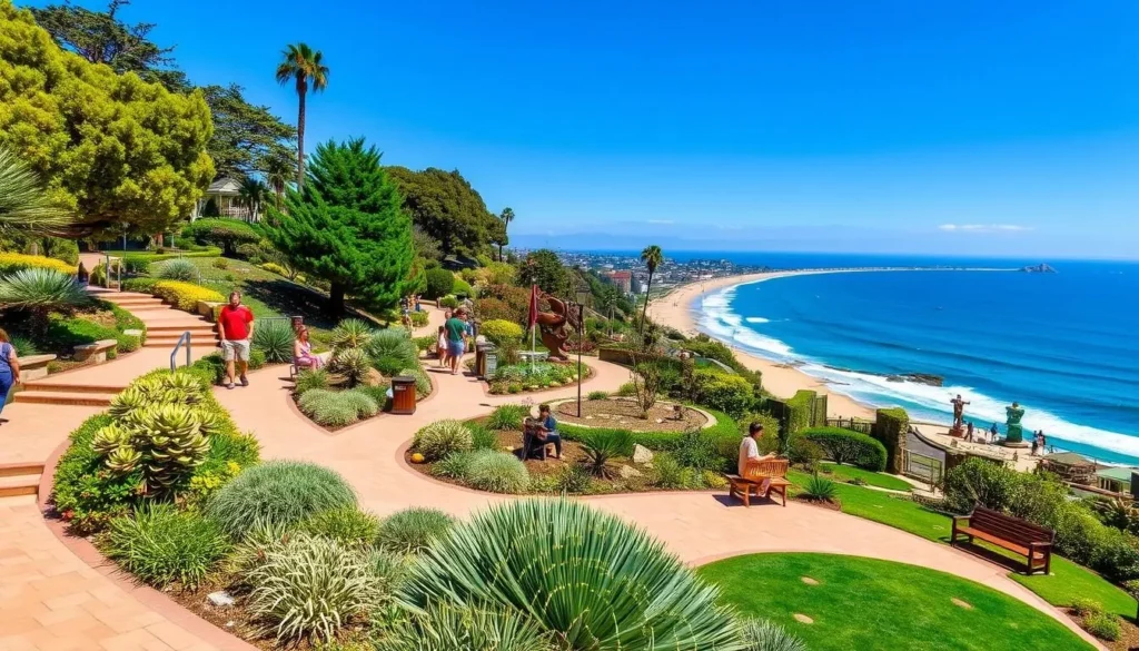 Heisler Park in Laguna Beach with walking paths, native plants, and ocean views Heisler Park in Laguna Beach with walking paths, native plants, and ocean views