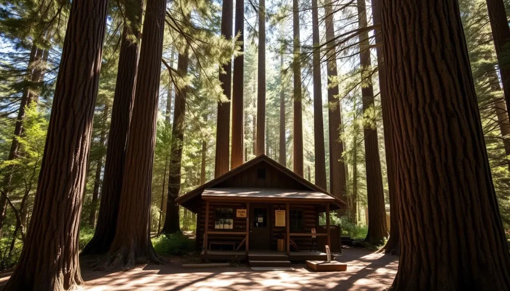 Henry Miller Memorial Library surrounded by redwoods near Pfeiffer Beach in Big Sur