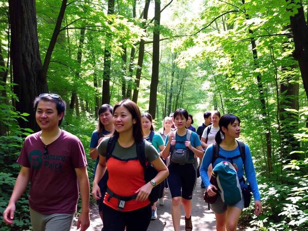 Hikers enjoying the scenic Pioneer Pass trail at Franklin Creek State Park