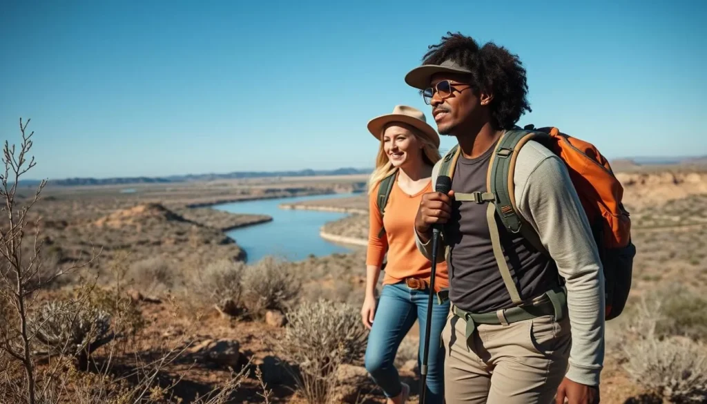 Hikers exploring the Delta Loop Trail at Bill Williams River National Wildlife Refuge
