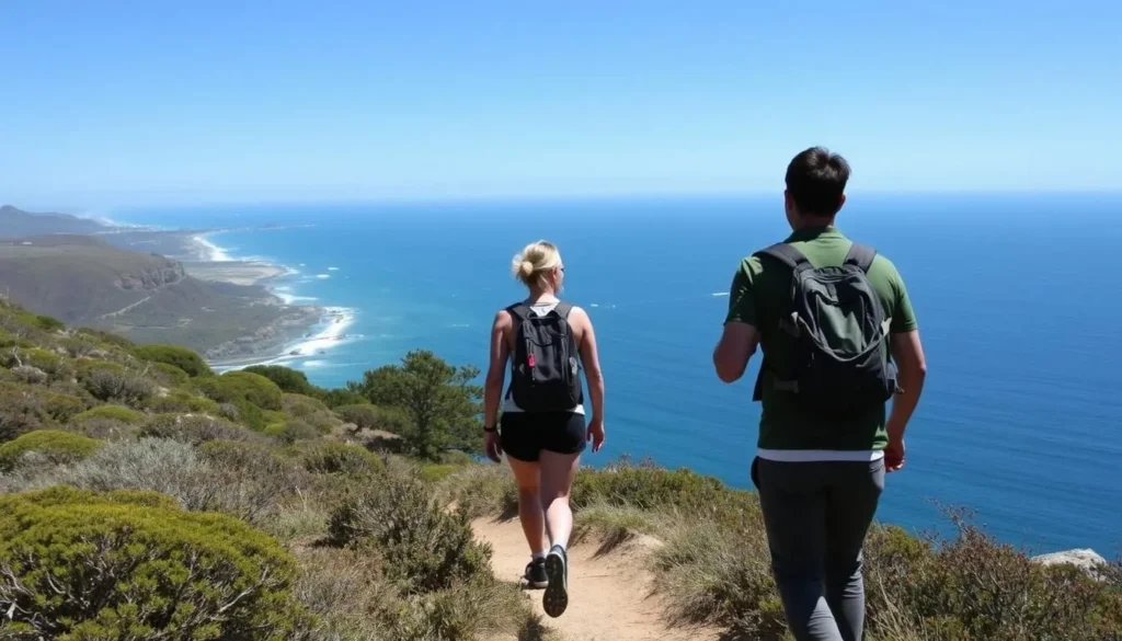 Hikers on Cape to Cape Track near Augusta with coastal ocean views