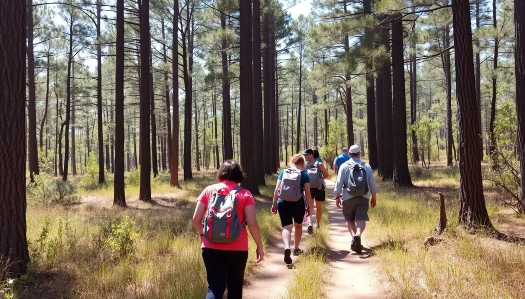 Hikers on trails at Falling Waters State Park Florida