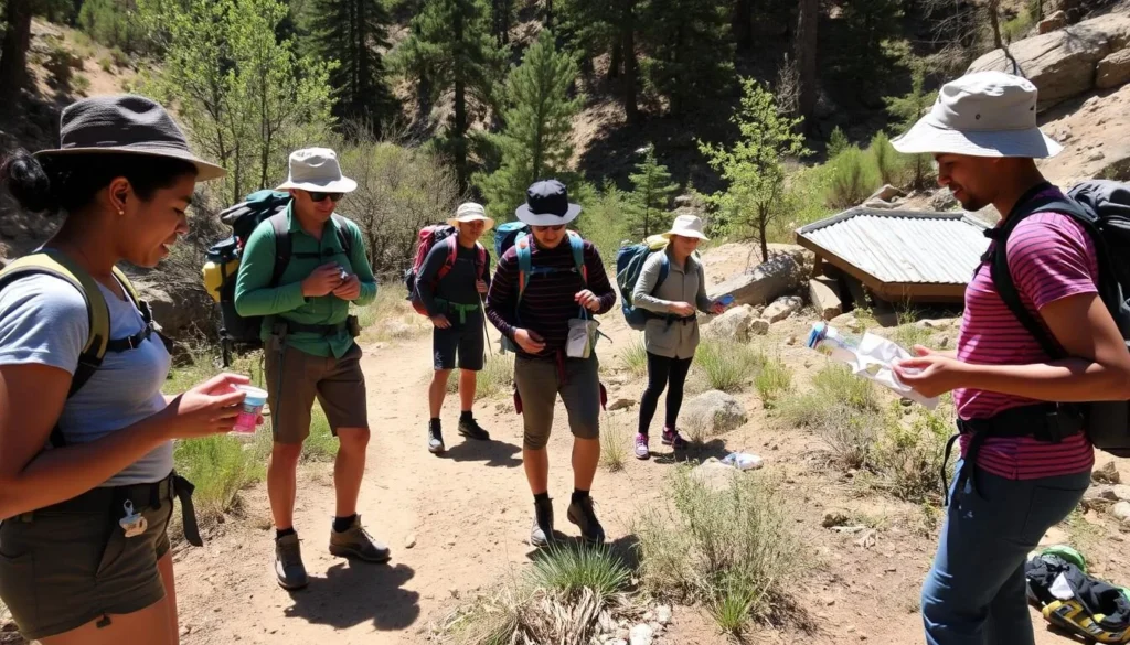 Hikers practicing leave-no-trace principles at Apple River Canyon