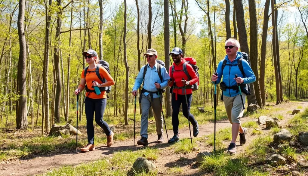 Hikers properly equipped for safety on Conococheague Mountain trails Hikers properly equipped for safety on Conococheague Mountain trails