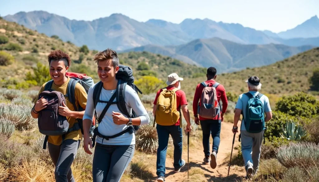 Hikers trekking through the diverse landscapes of Bale Mountains National Park