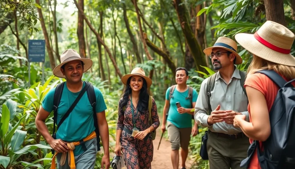 Hiking through rainforest near Lake Sandvoort with a local guide Hiking through rainforest near Lake Sandvoort with a local guide