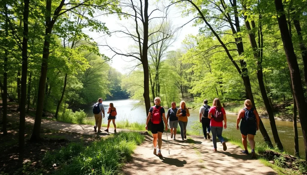 Hiking trail along the Sangamon River where Lincoln once traveled