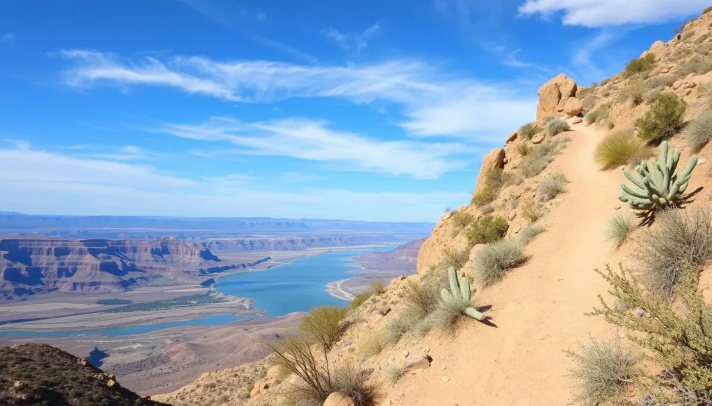 Hiking trail at Buckskin Mountain State Park with river views