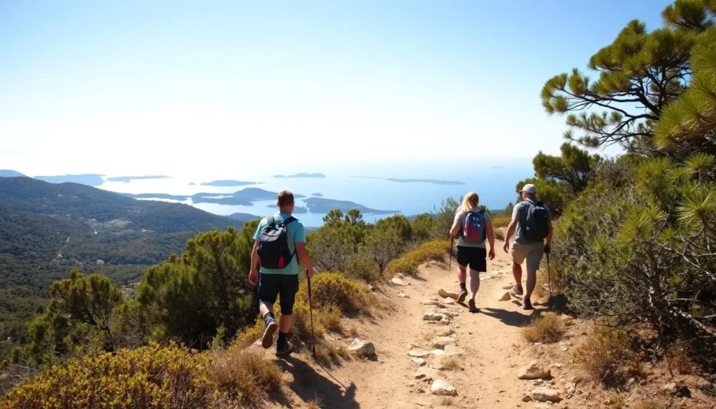 Hiking trail on St. Ilija mountain on Peljesac Peninsula Croatia Hiking trail on St. Ilija mountain on Peljesac Peninsula Croatia