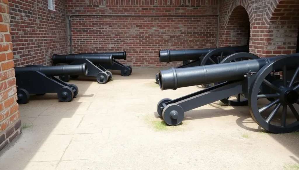 Historic Civil War cannons at Fort Zachary Taylor Historic State Park Florida Historic Civil War cannons at Fort Zachary Taylor Historic State Park Florida