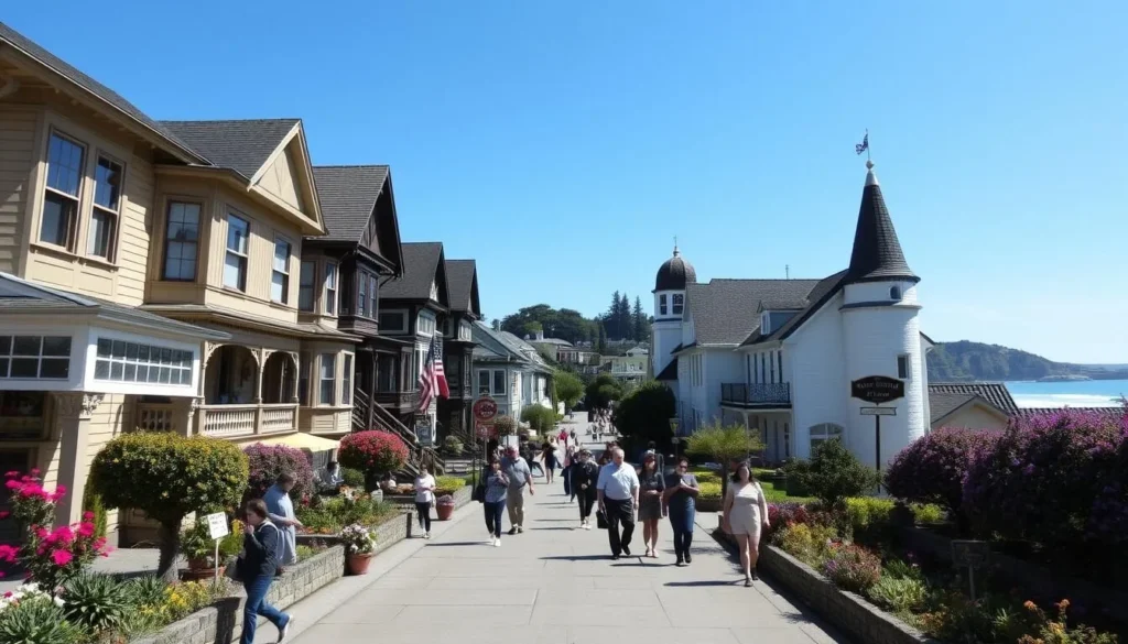 Historic Mendocino village with Victorian architecture near Jug Handle State Natural Reserve Historic Mendocino village with Victorian architecture near Jug Handle State Natural Reserve