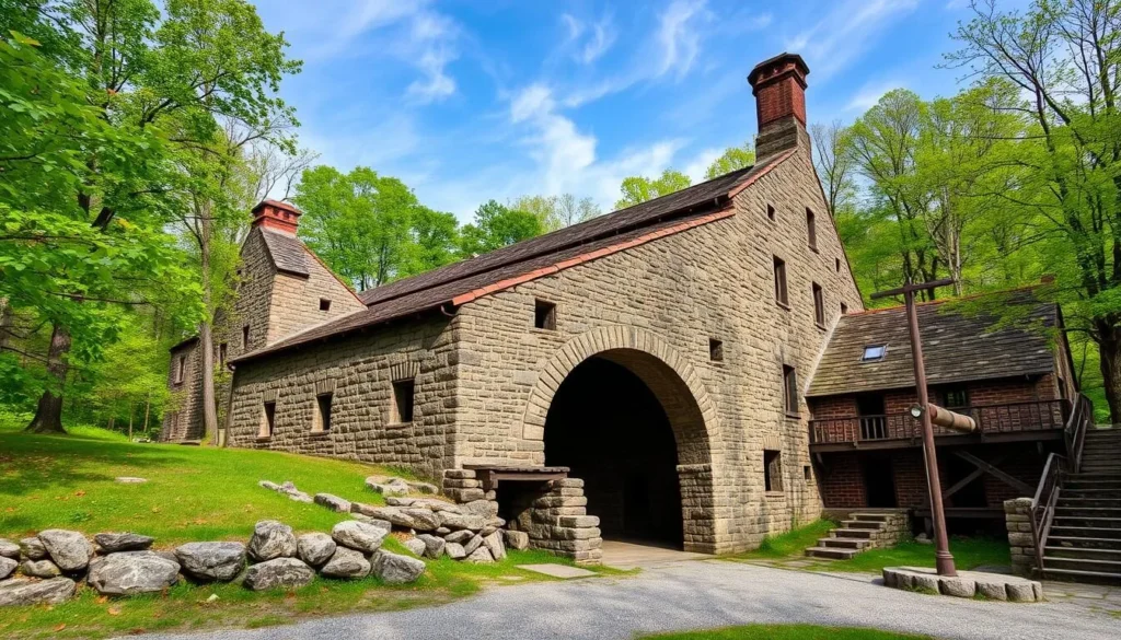 Historic Mont Alto Iron Furnace near the state park showing the region's industrial heritage Historic Mont Alto Iron Furnace near the state park showing the region's industrial heritage