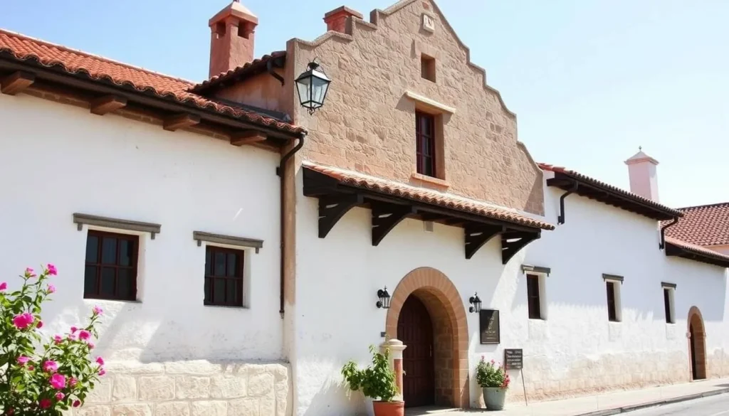 Historic Monterey building with Spanish colonial architecture Historic Monterey building with Spanish colonial architecture