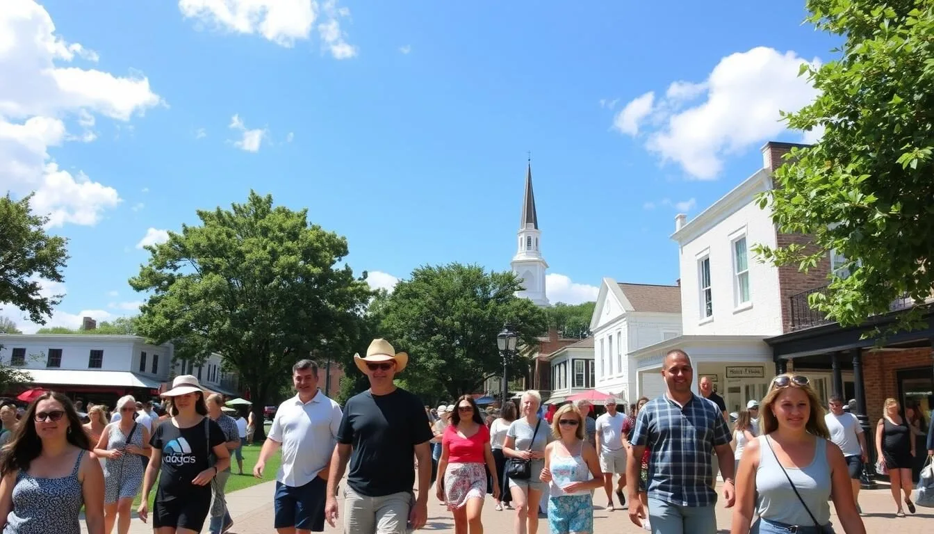 Historic-Nauvoo-District-Illinois-things-to-do-during-summer-with-visitors-enjoying-outdoor Historic Nauvoo District Illinois things to do during summer with visitors enjoying outdoor activities