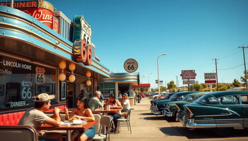 Historic Route 66 diner near Lincoln Home National Historic Site