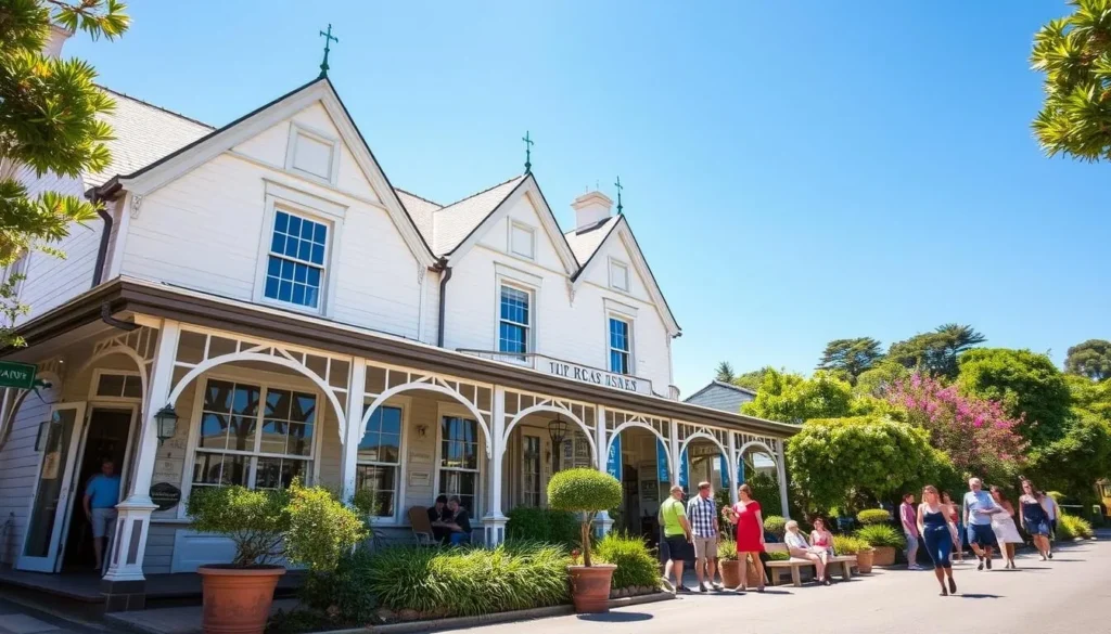 Historic accommodation in Port Fairy with Victorian architecture and garden views