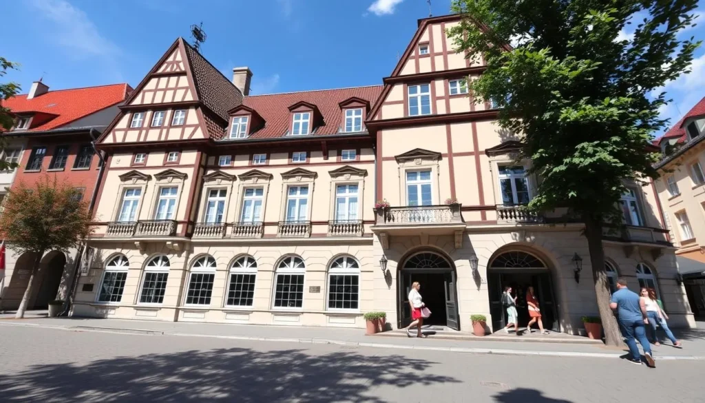 Historic hotel in Potsdam's city center with traditional architecture