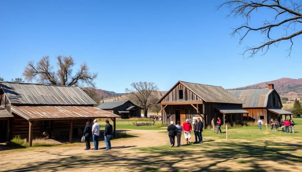 Historic outbuildings at Burleigh H. Murray Ranch showing traditional farm structures