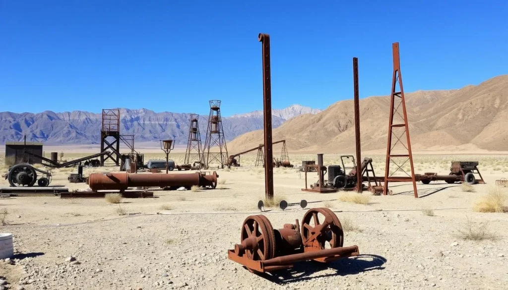 Historic remnants of mining operations in Saline Valley