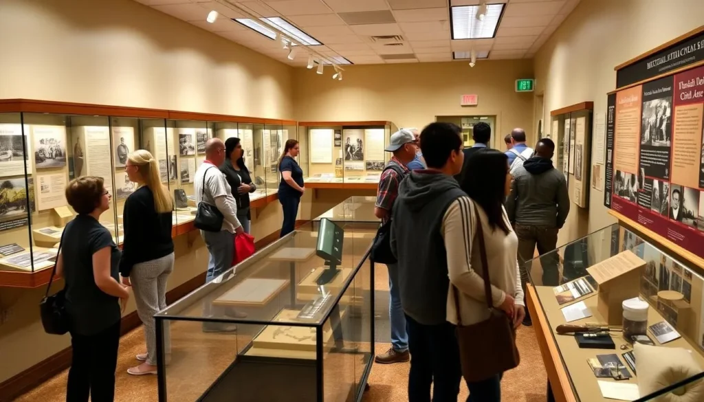 Historical exhibit about the Bucktail Regiment at a local museum near the park Historical exhibit about the Bucktail Regiment at a local museum near the park