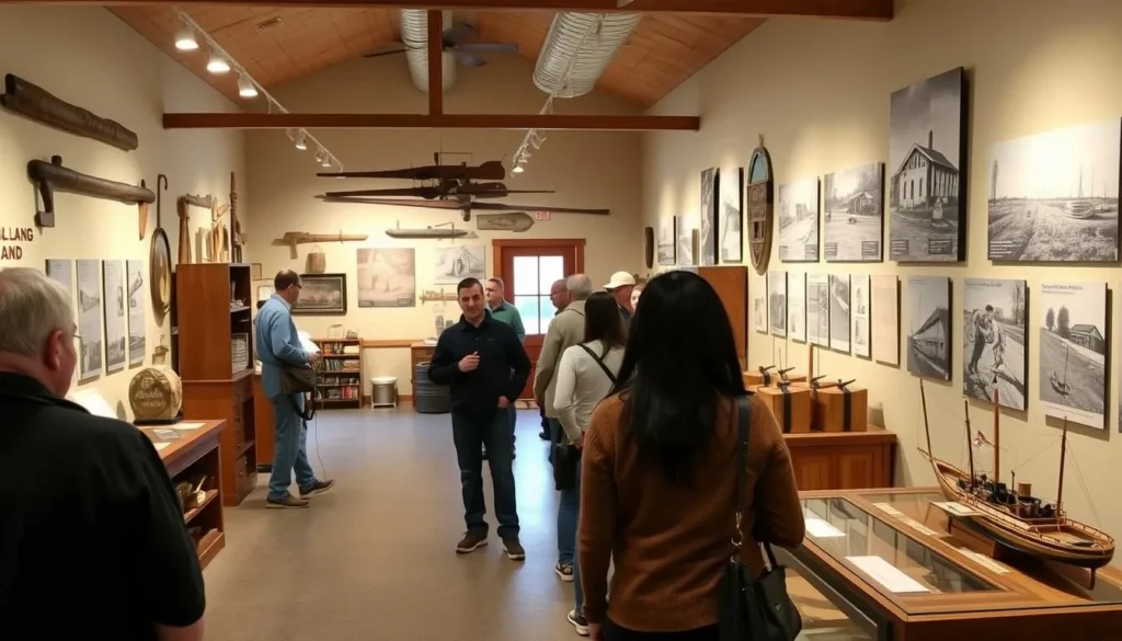 Historical museum near Beaver Island Illinois displaying artifacts from the area's logging and river history Historical museum near Beaver Island Illinois displaying artifacts from the area's logging and river history