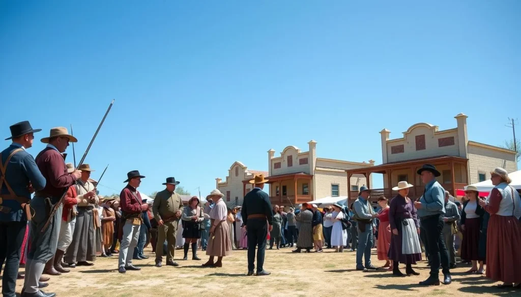 Historical reenactment during Fort Verde Days festival with costumed interpreters Historical reenactment during Fort Verde Days festival with costumed interpreters