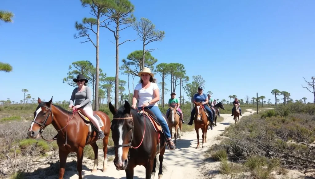 Horseback riders on the trails at Price's Scrub State Park