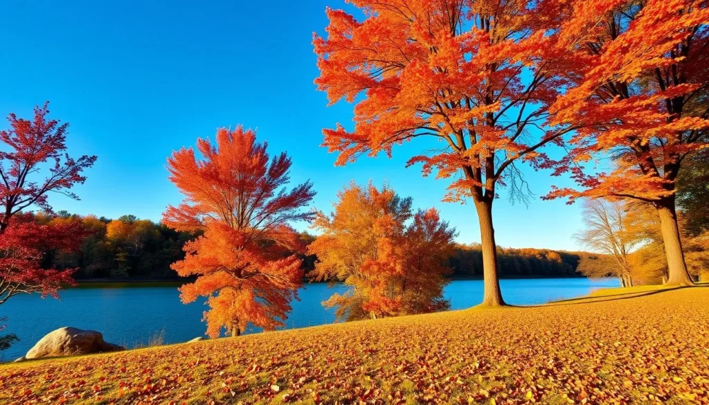 Horseshoe Lake Alexander County State Park Illinois in autumn with colorful foliage and cypress trees Horseshoe Lake Alexander County State Park Illinois in autumn with colorful foliage and cypress trees