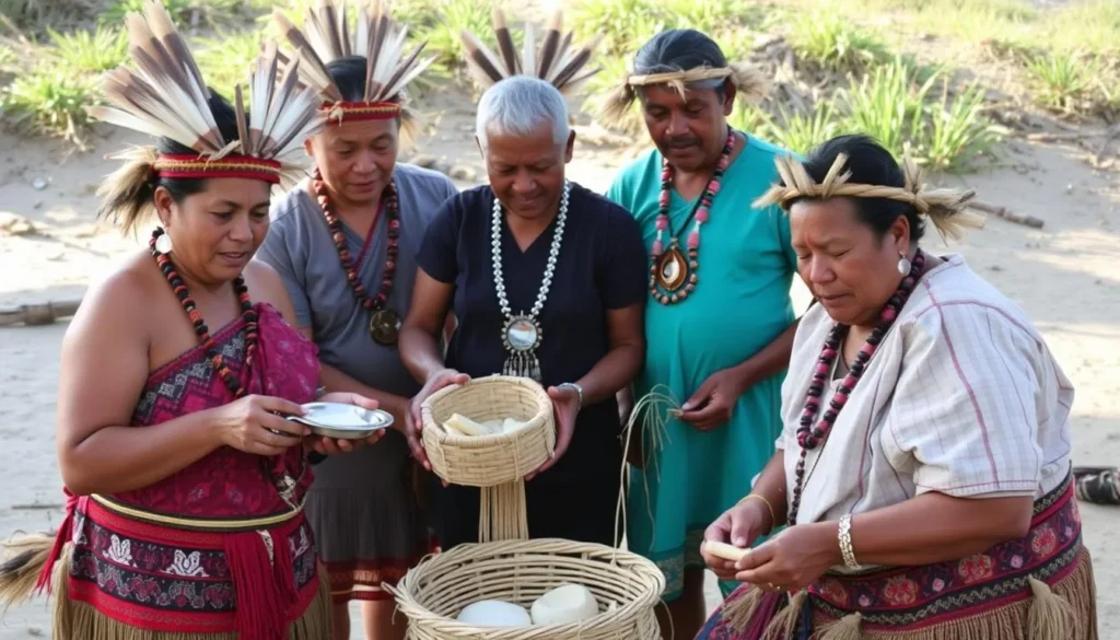 Indigenous cultural demonstration near Shell Beach Protected Area Guyana