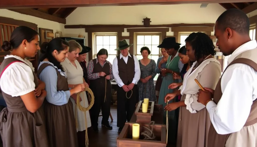 Interactive demonstrations at the Family Living Center in Historic Nauvoo District Illinois Interactive demonstrations at the Family Living Center in Historic Nauvoo District Illinois