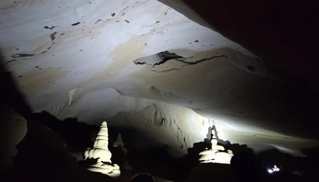 Interior of Coronado Cave showing limestone formations