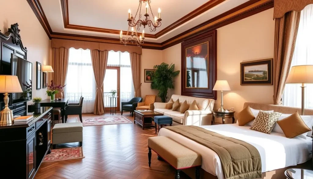 Interior of a boutique hotel in Smolensk showing elegant furnishings