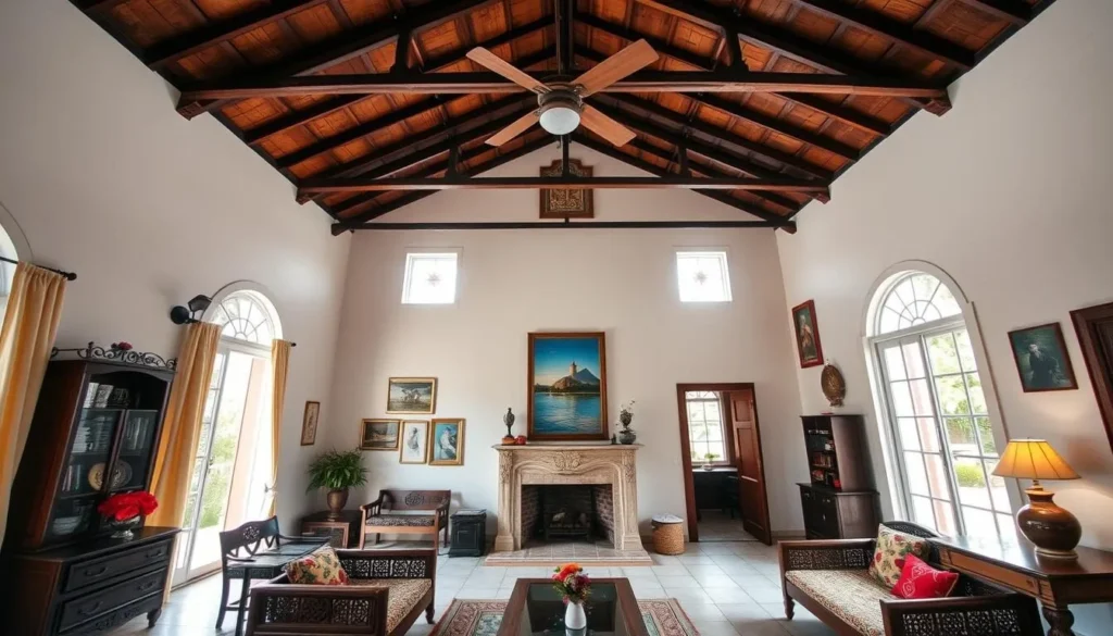 Interior of a traditional casa particular in Sancti Spiritus with colonial furniture