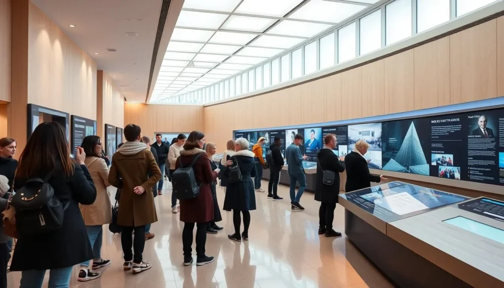 Interior of the Boris Yeltsin Presidential Center in Yekaterinburg with interactive exhibits