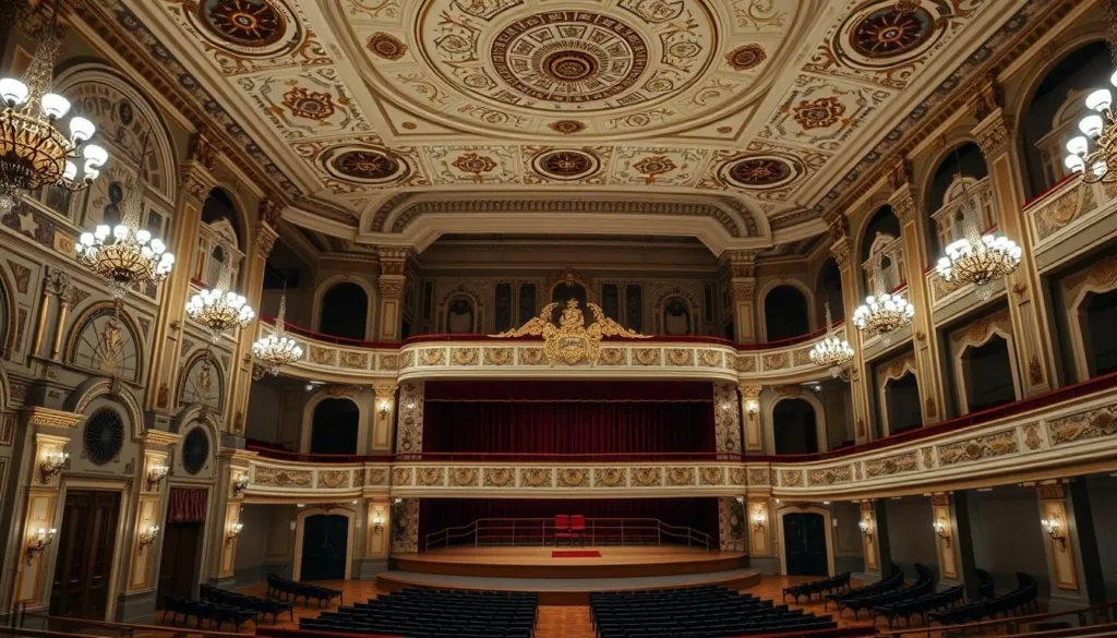 Interior of the Buryat State Academic Opera and Ballet Theatre with ornate architecture
