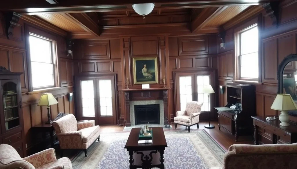 Interior view of the Hellman-Ehrman Mansion showing historic furniture and architecture Interior view of the Hellman-Ehrman Mansion showing historic furniture and architecture