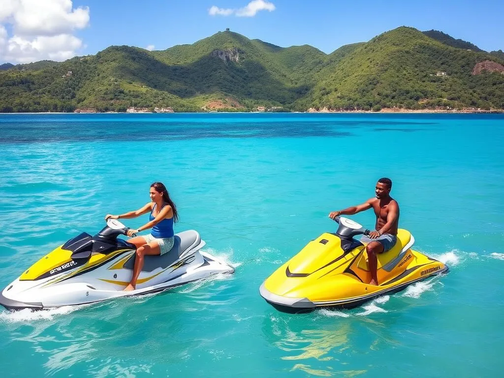 Jet skiing excursion departing from Les Trois-Ilets beach