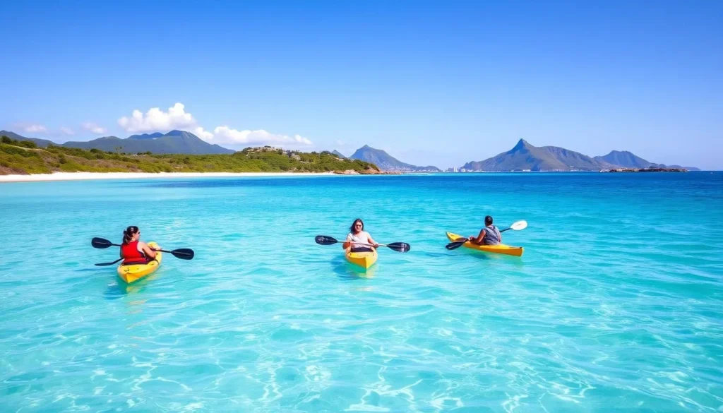 Kayaking near Dawn Beach St. Martin with coastal views Kayaking near Dawn Beach St. Martin with coastal views