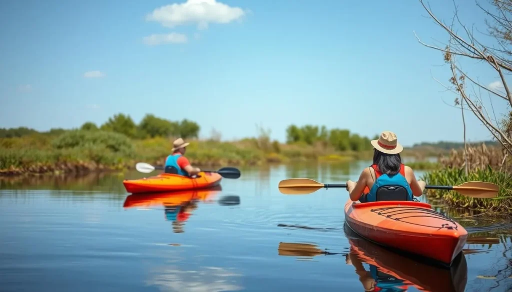 Kayaking on Green River through the lowlands preserve in Illinois Kayaking on Green River through the lowlands preserve in Illinois