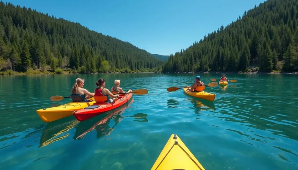 Kayaking on Lake Kukulminskoye with forest backdrop