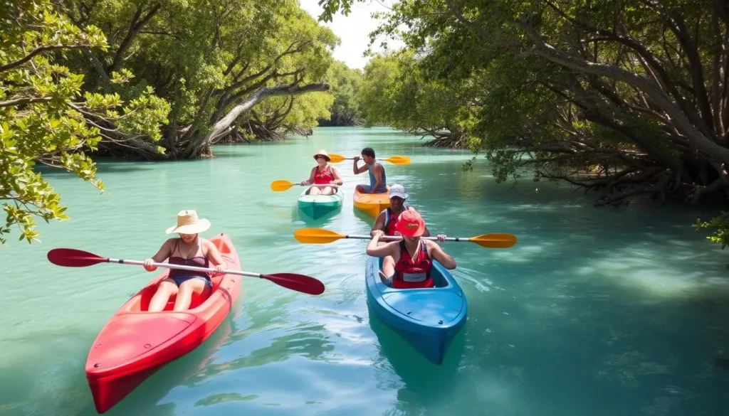 Kayaking through the mangroves of Simpson Bay Lagoon Kayaking through the mangroves of Simpson Bay Lagoon