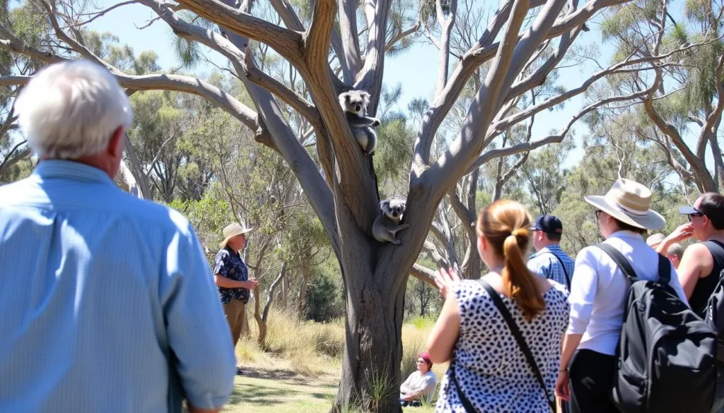 Koala spotting at Tower Hill Wildlife Reserve near Port Fairy