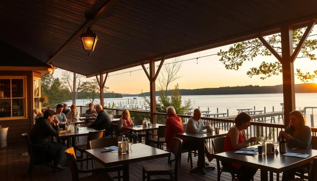 Lakeside restaurant with outdoor seating near Lake Lacawac Lakeside restaurant with outdoor seating near Lake Lacawac