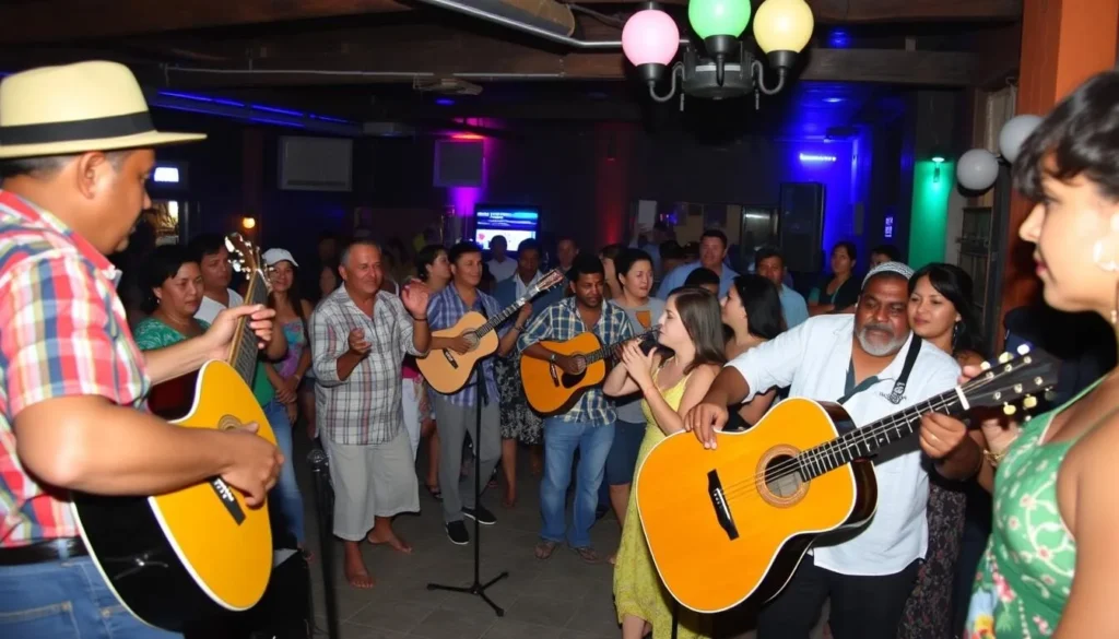 Live music performance at Centro Cultural Polo Montañez in Vinales with locals and tourists dancing