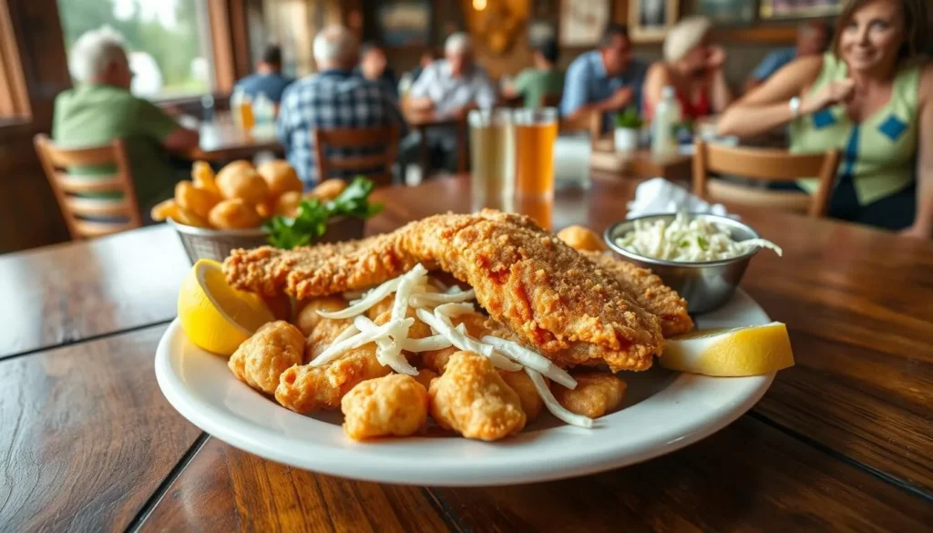 Local Louisiana seafood dish with fresh catch from Caney Lake
