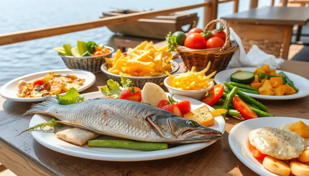 Local cuisine from the Beaver Island Illinois area featuring fresh fish and regional specialties Local cuisine from the Beaver Island Illinois area featuring fresh fish and regional specialties